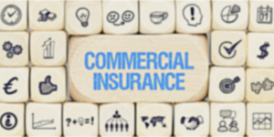 Blocks with the words commercial insurance